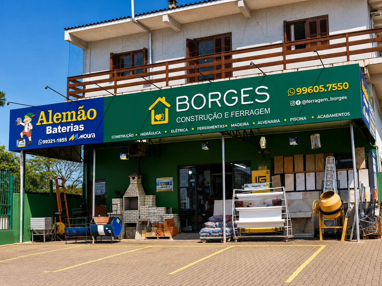 Fachada da loja Borges Ferragem e Construção em Gravataí